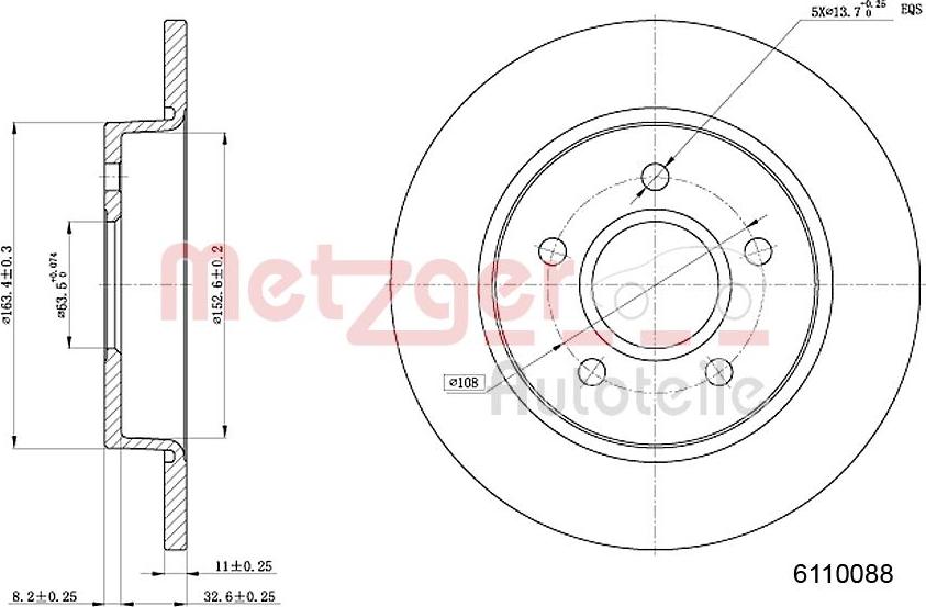 Metzger 6110088 - Brake Disc www.autospares.lv