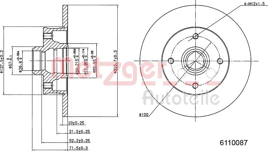 Metzger 6110087 - Bremžu diski autospares.lv