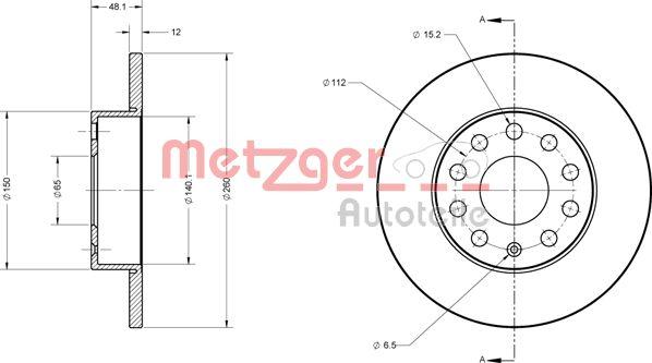 Metzger 6110030 - Тормозной диск www.autospares.lv