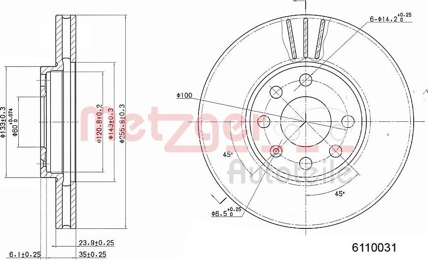 Metzger 6110031 - Bremžu diski autospares.lv