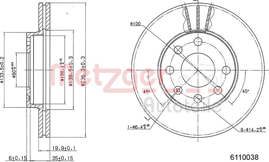 Metzger 6110038 - Bremžu diski autospares.lv