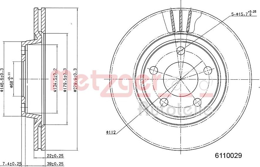 Metzger 6110029 - Bremžu diski www.autospares.lv