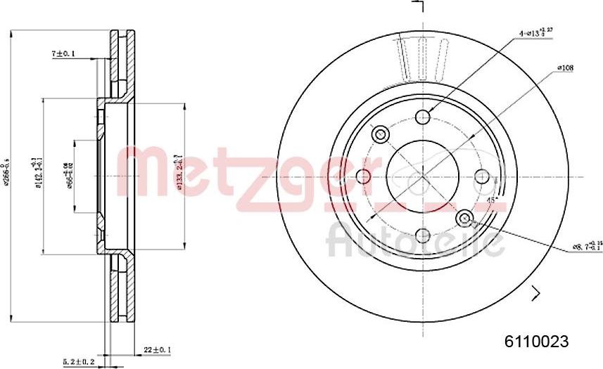 Metzger 6110023 - Bremžu diski www.autospares.lv