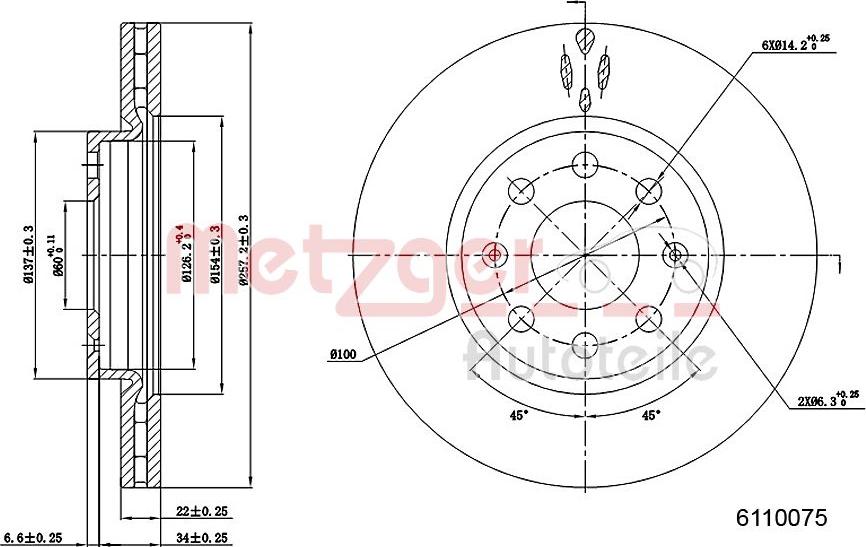 Metzger 6110075 - Bremžu diski autospares.lv