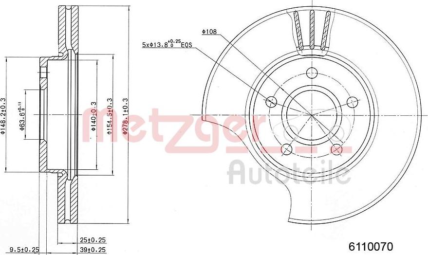 Metzger 6110070 - Bremžu diski autospares.lv