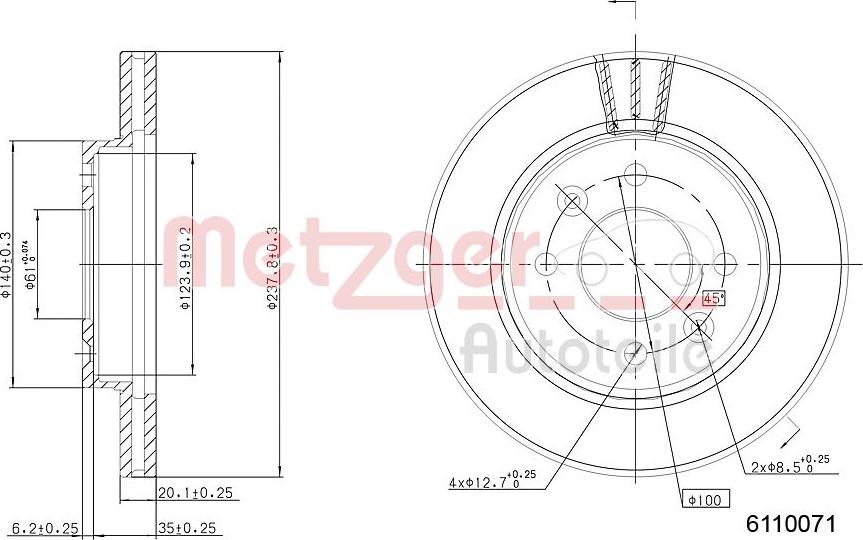 Metzger 6110071 - Bremžu diski autospares.lv