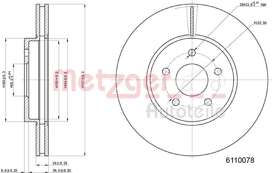 Metzger 6110078 - Bremžu diski www.autospares.lv