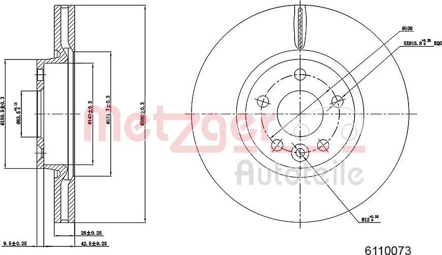 Metzger 6110073 - Bremžu diski autospares.lv