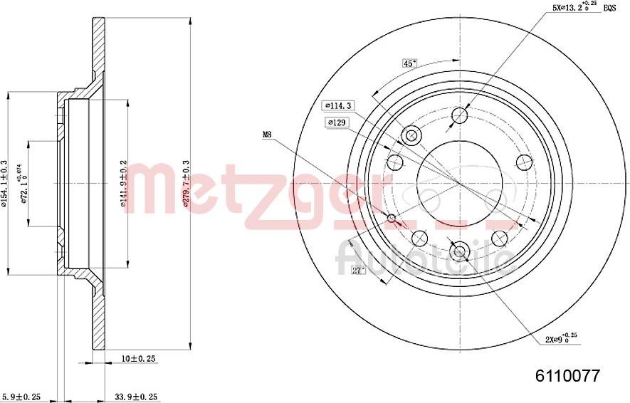 Metzger 6110077 - Bremžu diski www.autospares.lv