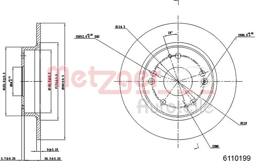 Metzger 6110199 - Bremžu diski www.autospares.lv