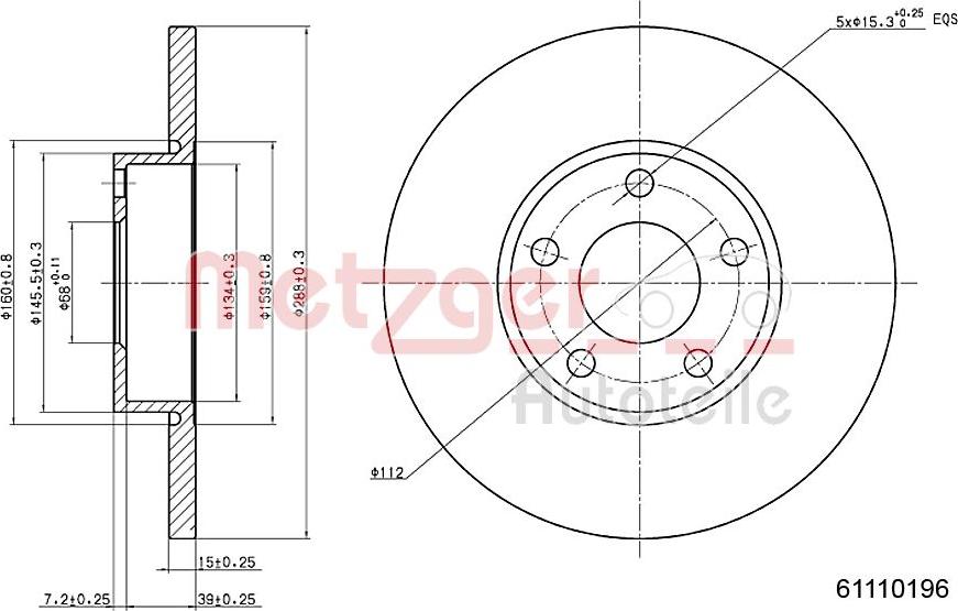 Metzger 6110196 - Bremžu diski www.autospares.lv