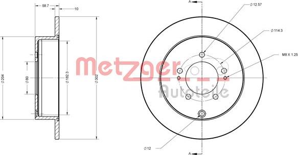 Metzger 6110197 - Bremžu diski www.autospares.lv