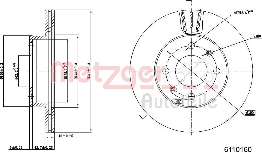 Metzger 6110160 - Bremžu diski www.autospares.lv