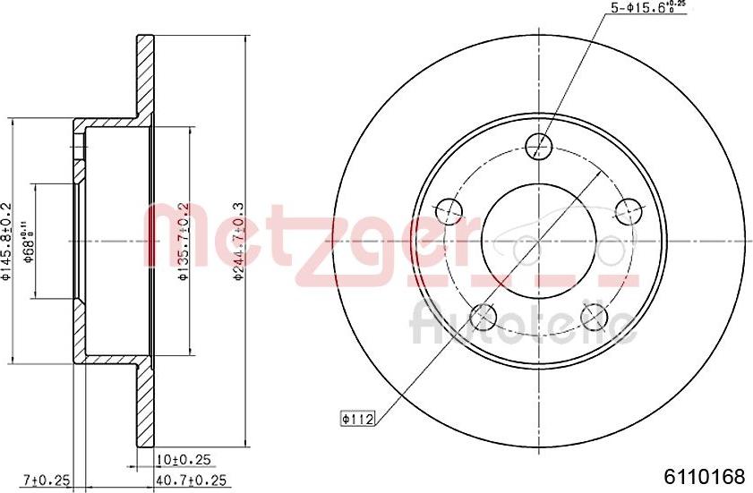 Metzger 6110168 - Bremžu diski www.autospares.lv