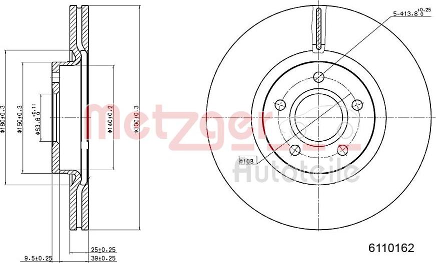 Metzger 6110162 - Brake Disc www.autospares.lv