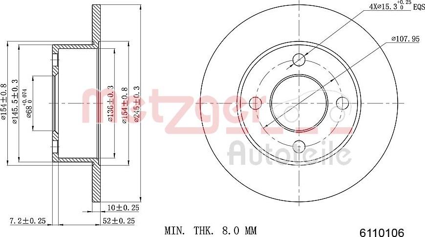 Metzger 6110106 - Bremžu diski www.autospares.lv