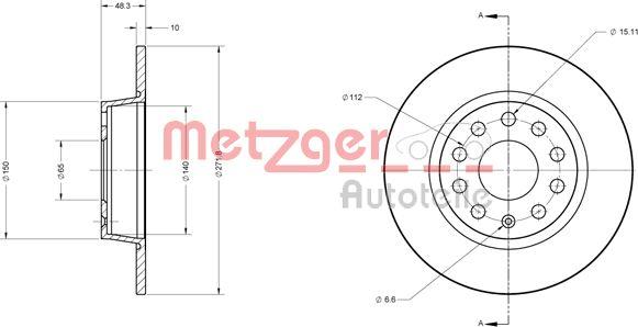 Metzger 6110108 - Bremžu diski www.autospares.lv