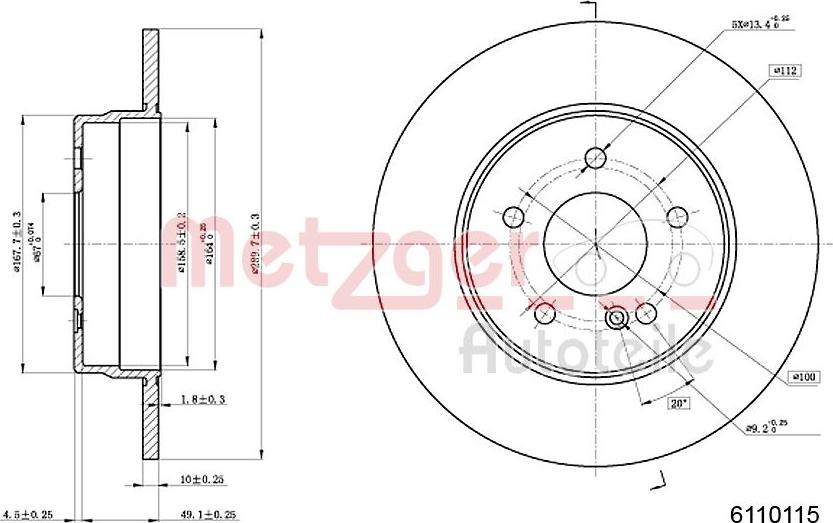 Metzger 6110115 - Bremžu diski www.autospares.lv