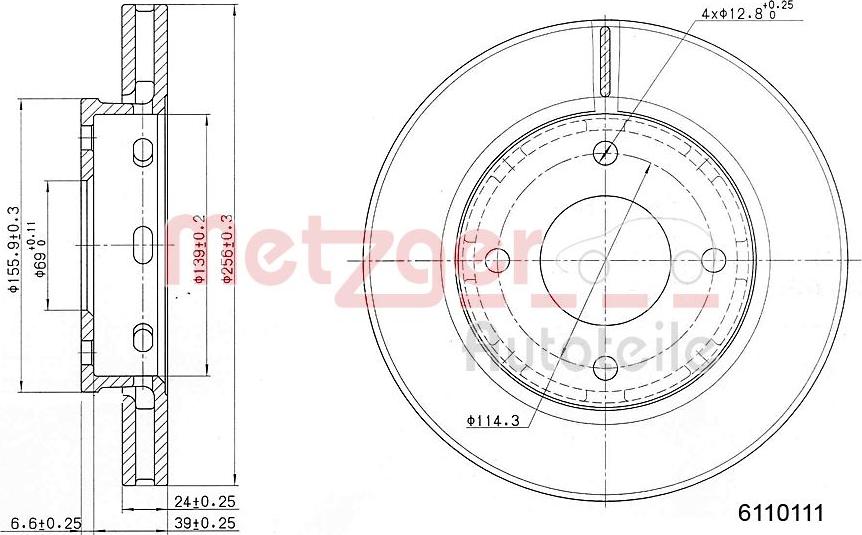 Metzger 6110111 - Bremžu diski www.autospares.lv