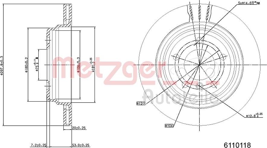 Metzger 6110118 - Bremžu diski autospares.lv