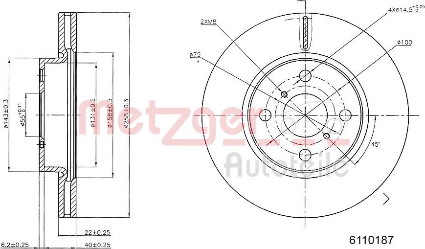 Metzger 6110187 - Brake Disc www.autospares.lv