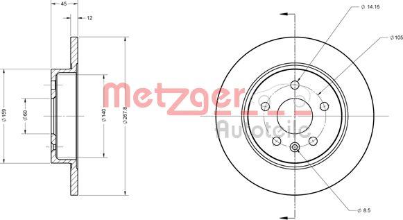 Metzger 6110130 - Bremžu diski www.autospares.lv