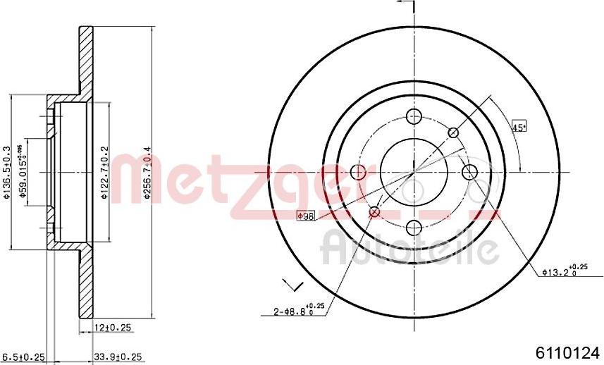 Metzger 6110124 - Bremžu diski www.autospares.lv