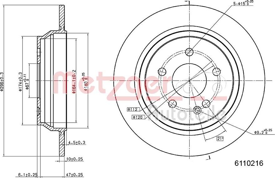 Metzger 6110126 - Bremžu diski www.autospares.lv