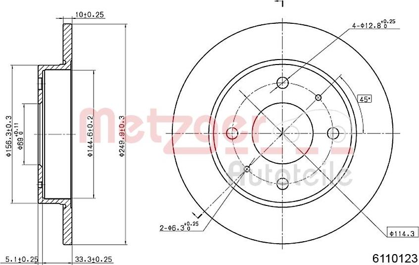 Metzger 6110123 - Bremžu diski www.autospares.lv