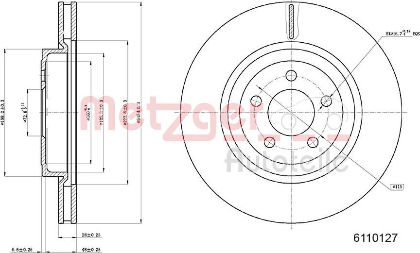 Metzger 6110127 - Bremžu diski www.autospares.lv