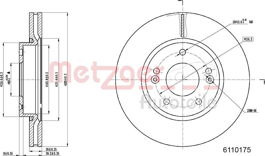 Metzger 6110175 - Bremžu diski www.autospares.lv