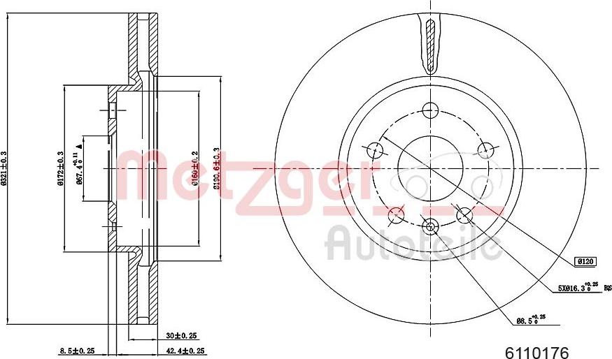 Metzger 6110176 - Bremžu diski autospares.lv