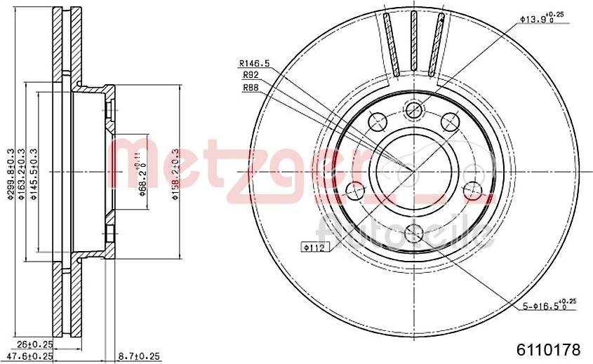 Metzger 6110178 - Brake Disc www.autospares.lv