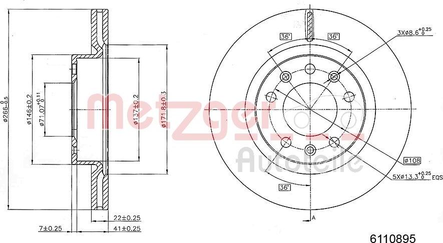 Metzger 6110895 - Bremžu diski www.autospares.lv