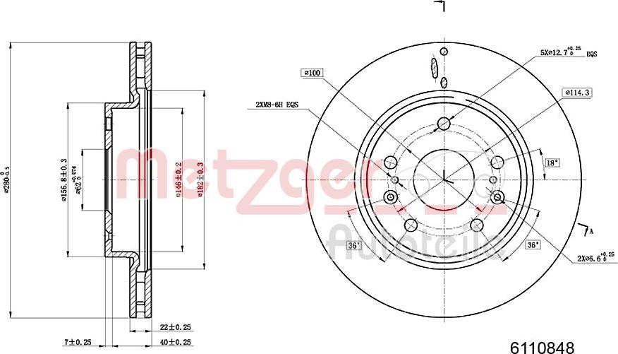 Metzger 6110848 - Bremžu diski www.autospares.lv