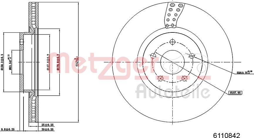 Metzger 6110842 - Bremžu diski www.autospares.lv