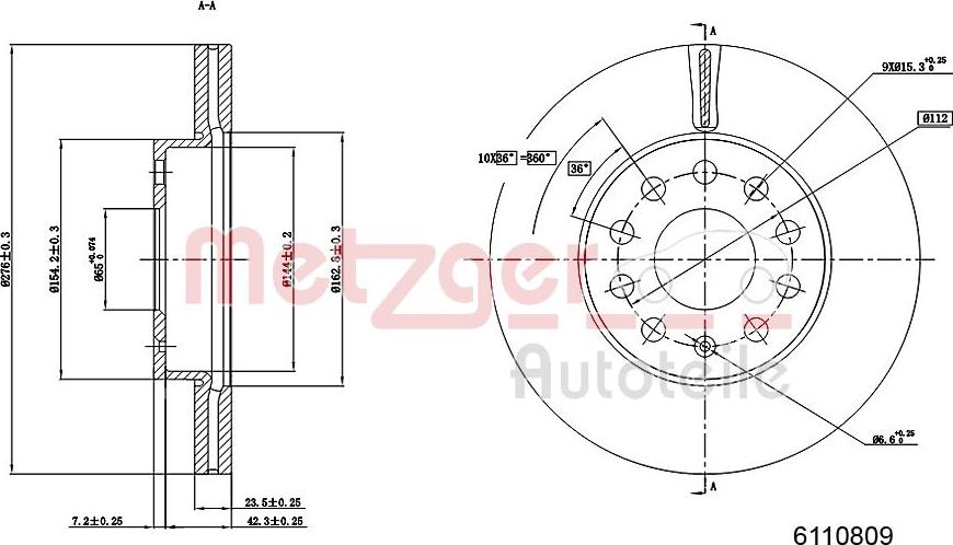 Metzger 6110809 - Bremžu diski www.autospares.lv