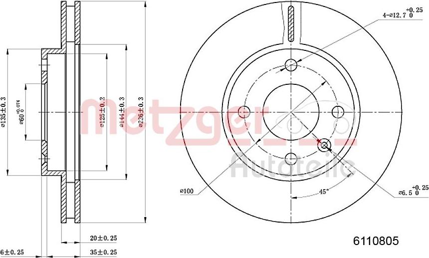 Metzger 6110805 - Bremžu diski www.autospares.lv