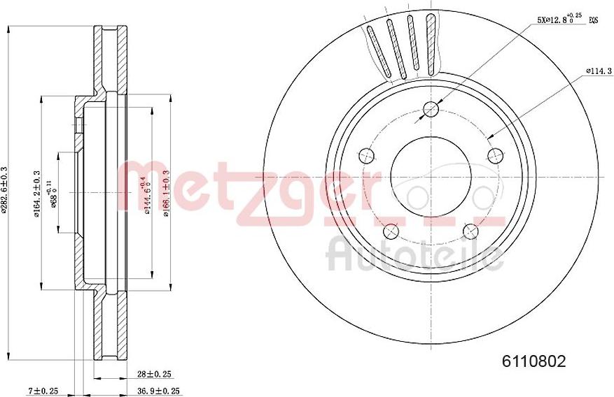 Metzger 6110802 - Bremžu diski www.autospares.lv