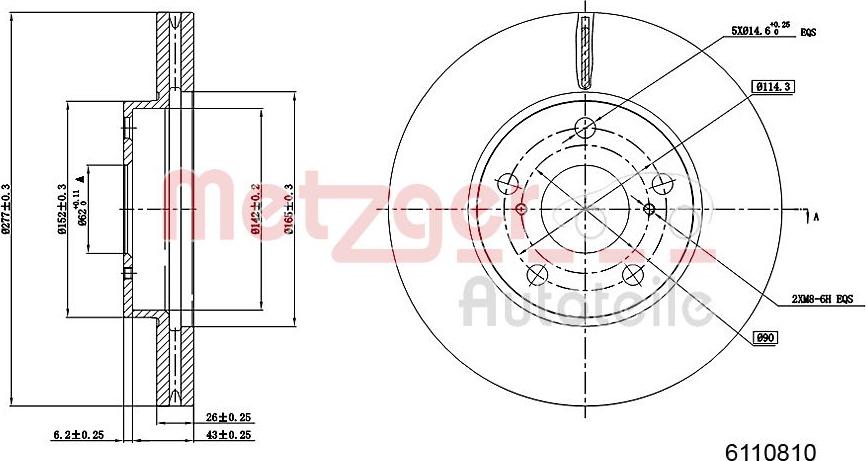 Metzger 6110810 - Bremžu diski www.autospares.lv