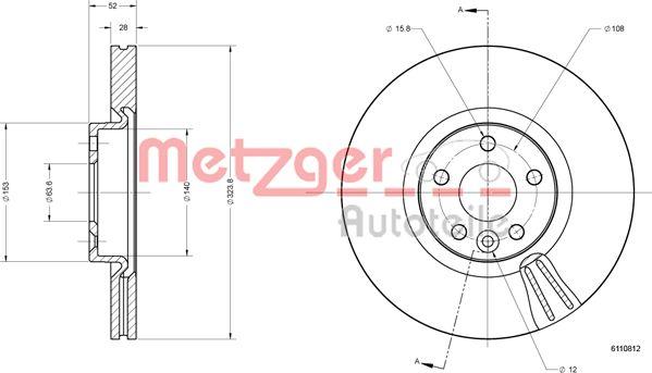 Metzger 6110812 - Bremžu diski www.autospares.lv