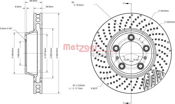 Metzger 6110881 - Bremžu diski www.autospares.lv