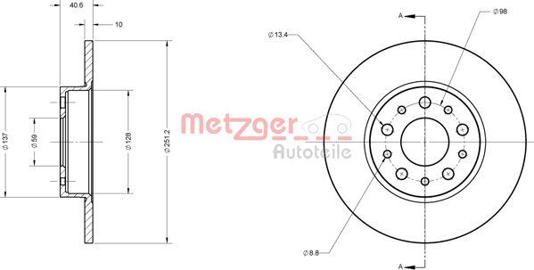 Metzger 6110828 - Bremžu diski www.autospares.lv