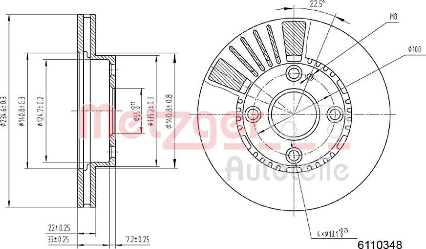 Metzger 6110348 - Bremžu diski www.autospares.lv