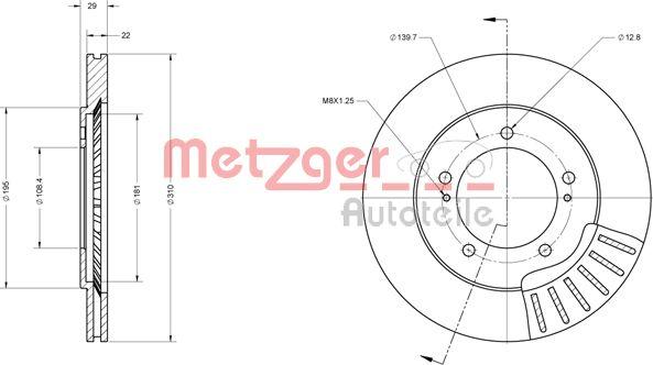 Metzger 6110347 - Bremžu diski www.autospares.lv