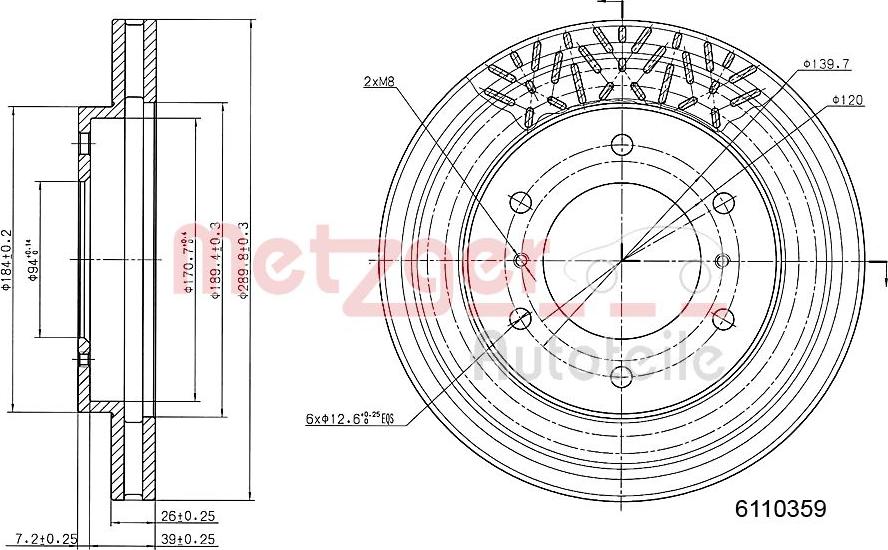 Metzger 6110359 - Bremžu diski www.autospares.lv