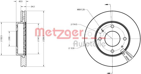 Metzger 6110358 - Bremžu diski www.autospares.lv