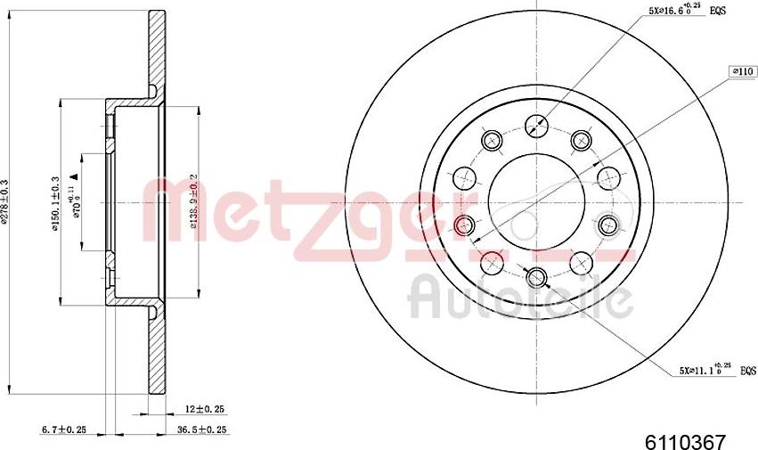 Metzger 6110367 - Bremžu diski www.autospares.lv