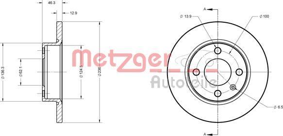 Metzger 6110309 - Bremžu diski www.autospares.lv