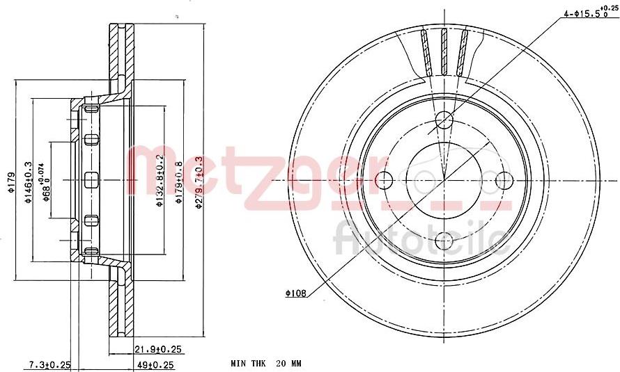 Metzger 6110305 - Bremžu diski www.autospares.lv